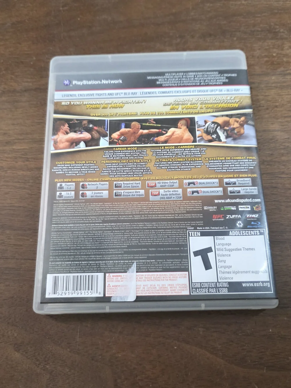 Sony PS3 UFC undisputed 2010 Game CIB - Picture 4 of 4